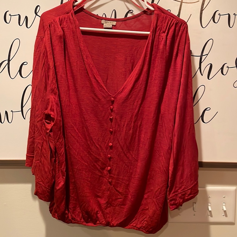 Anama red top from Evereve